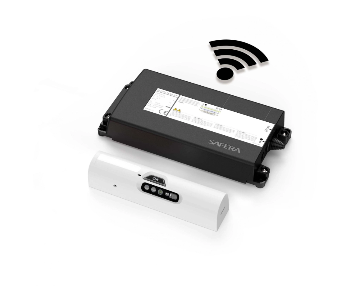 The Airis Sense Wi-Fi Multisensor, extended bracket and power control unit