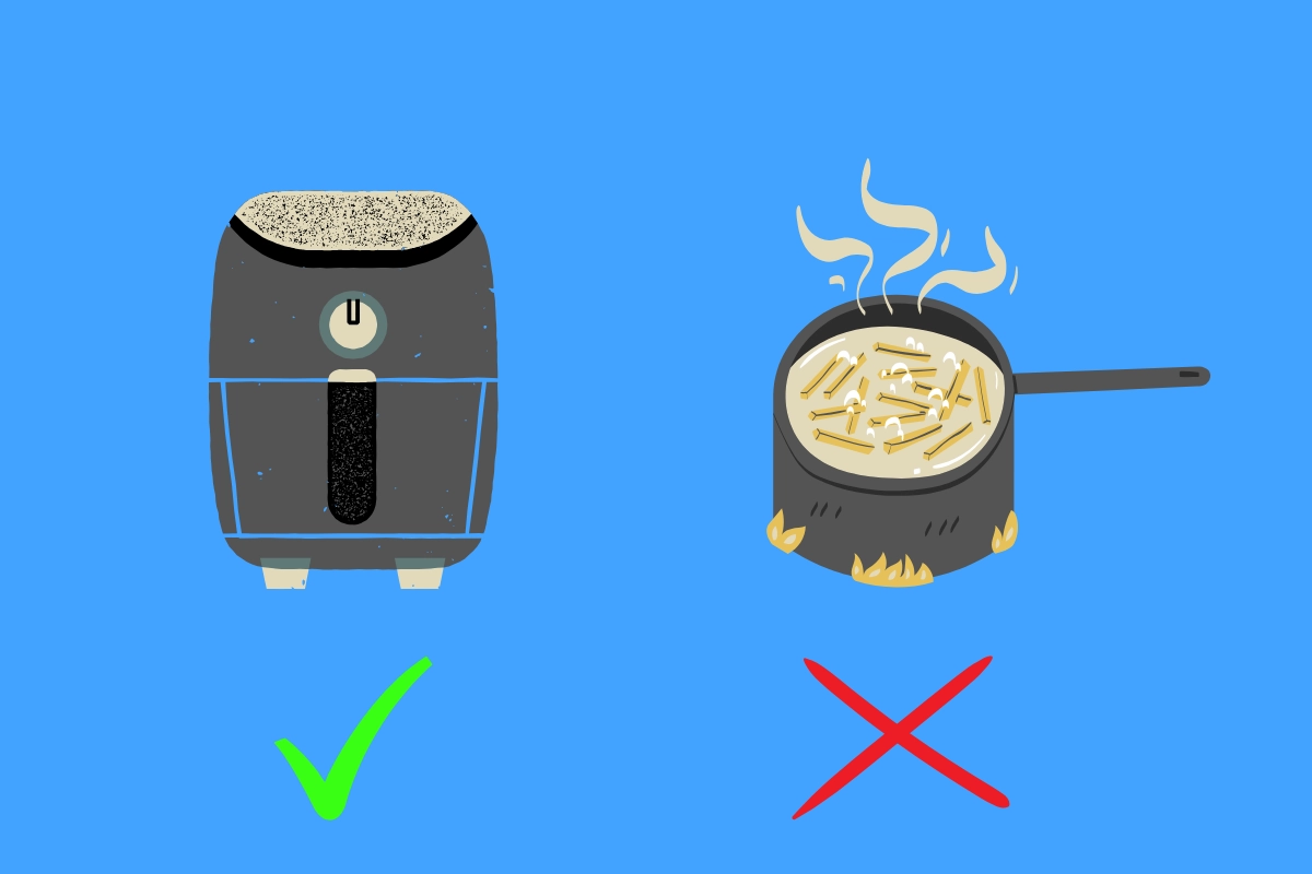 diagram: use an air fryer rather than a chip pan