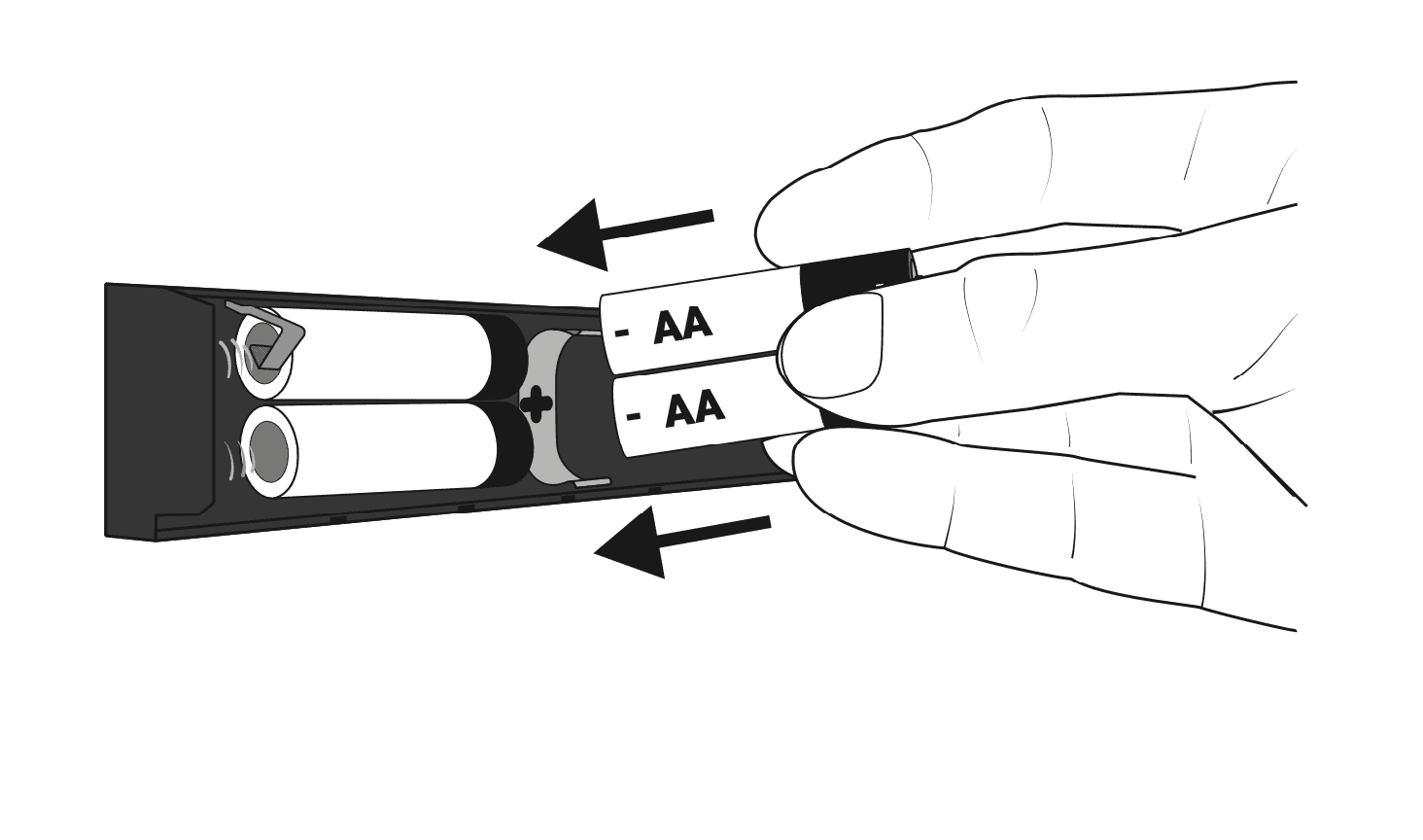 Airis multisensor mounting: insert the AA batteries